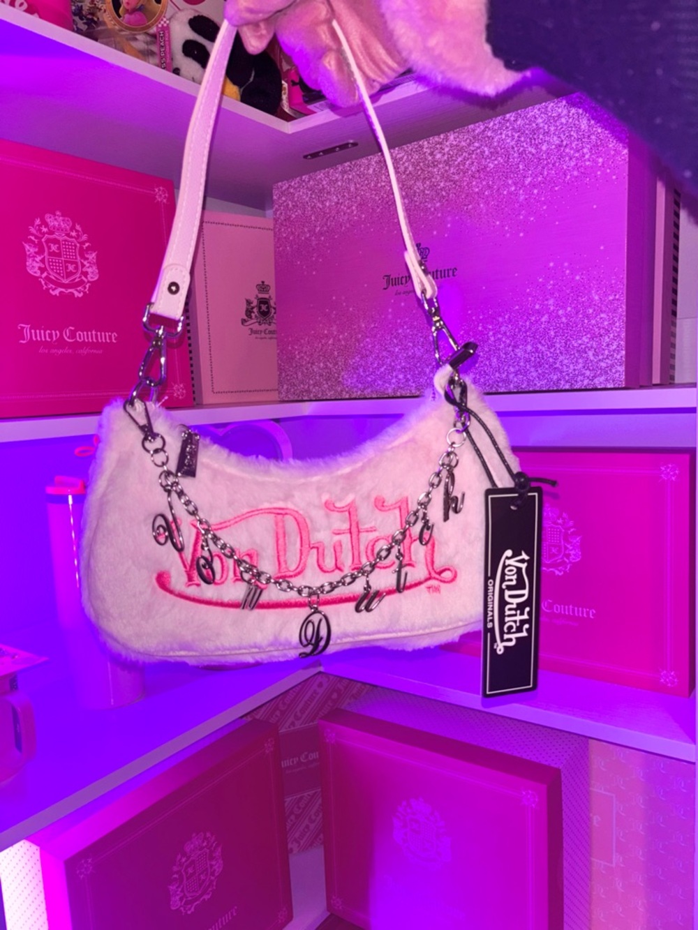 Von Dutch Pink Faux Fur Shoulder Bag VIRAL🎀 NWT✨
